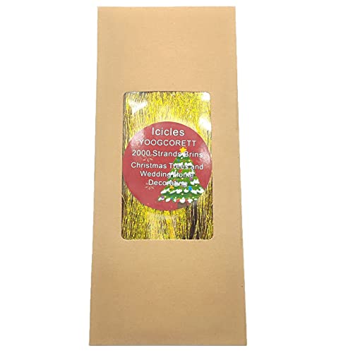 2000 Strand Gold Christmas Tinsel Icicles - 18 Inch Decorations