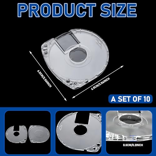 Copkim 10 Pack Clear DVD Cases for PSP Game Disc Storage