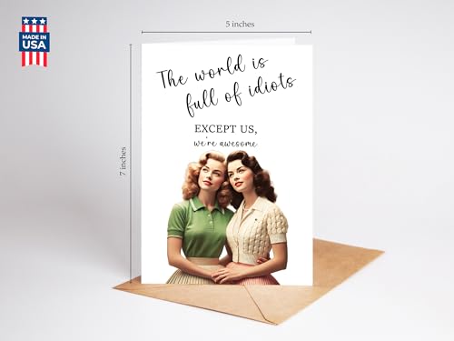Gelid Full of Idiots Funny Birthday Greeting Card for Women, Sister & Bestie - Humorous US Version
