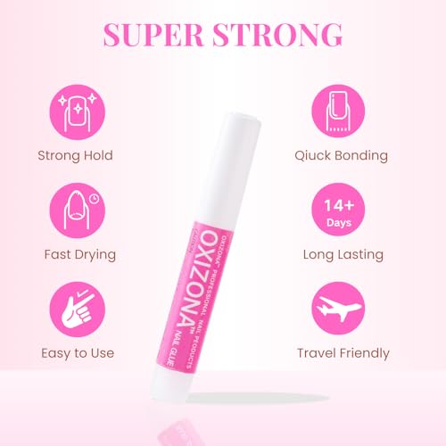 OXIZONA Professional Strong Nail Glue for Press On Nails & Tips - 6Pcs