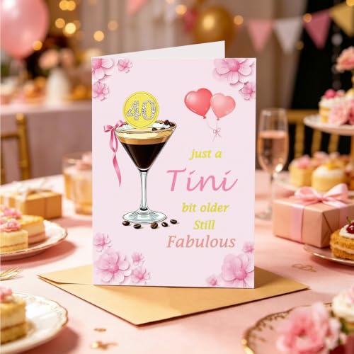 Funny 40th Birthday Card for Women - 40 Year Old Gift with Envelope