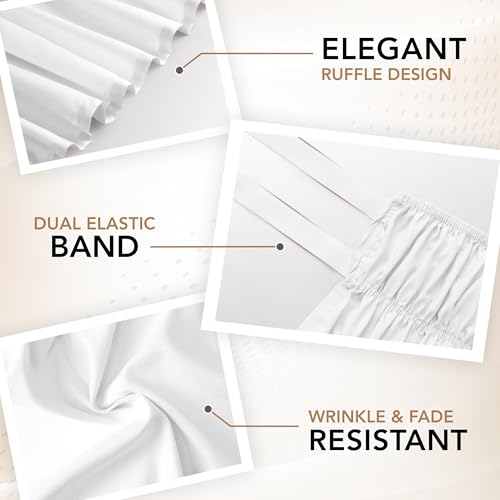 Utopia Bedding Full Size Bed Skirt - Adjustable Ruffle Design, 16-Inch Drop, White