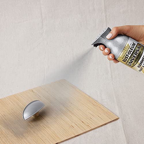 Rust-Oleum Universal Hammered Spray Paint, 12 oz, Silver - Fast Dry, Rust Preventive, Any Angle Spray