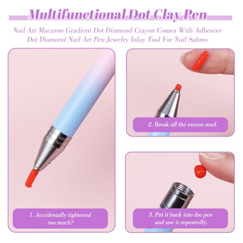 DOPENSPI Refillable Rhinestone Picker Tool with 6 Wax Refills for Nail Art and Diamond Painting