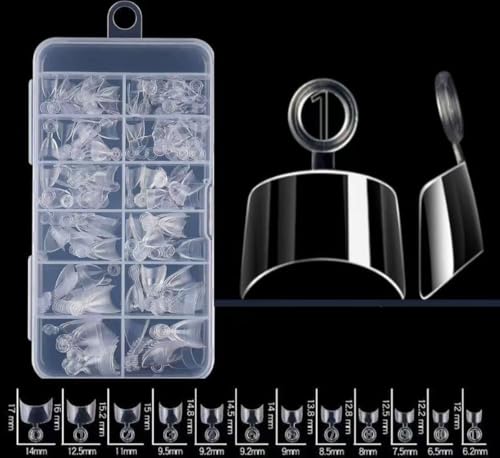 VRIINGTA Clear Short Square Nail Tips Half Cover Fake Nails with Box