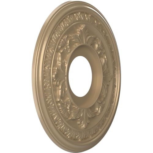 Ekena Millwork 13-inch Baltimore PVC Ceiling Medallion - Metallic Champagne