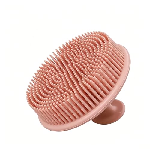 Silicone Body Scrubber & Scalp Massager - 2-in-1 Exfoliating Shower Loofah for Sensitive Skin (Brown)