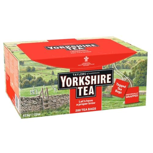 Yorkshire Red Black Tea Bags - 200 Count Pack - Rich & Full-Bodied Blend