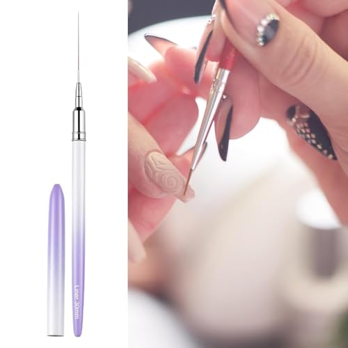 Zhuluck 25mm Nail Art Liner Brush - Purple Precision Painting Tool