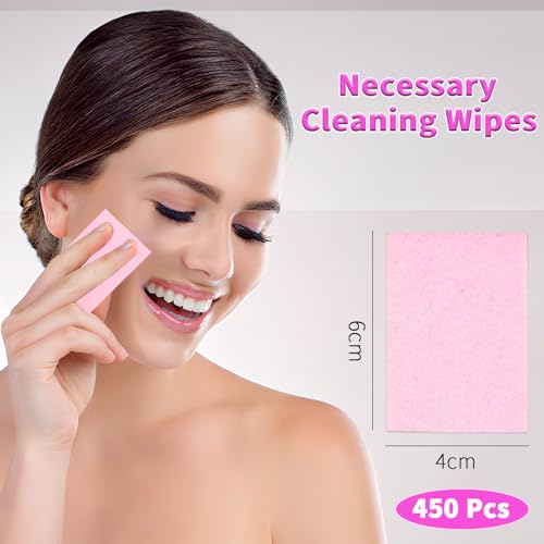 Lint Free Nail Wipes 450 Pcs Pink Nail Cleaning Pads for Manicure