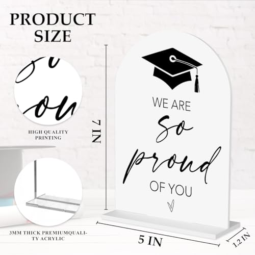 Graduation Quote Acrylic Sign - 6x8 Inch Arch Centerpiece Decor