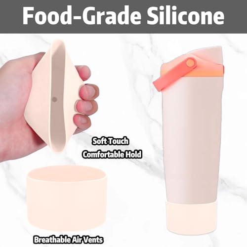 2-Pack Protective Silicone Boots for Owala 30oz & 40oz FreeSip Sway Bottles & Tumblers?High-Quality, Easy-Remove Large Opening, Stability & Scratch Protection (Light Pink)