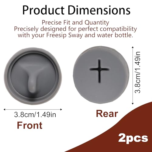 2pcs Leak-Proof Stoppers for Owala FreeSip Sway 30oz 40oz and 2pcs Rubber Seal Replacement for Free Sip Sway/Tumbler 40oz Grey Silicone Sports Water Bottle Top Lid Cap Insert Accessories Parts