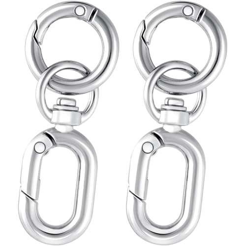 Isslly 2pcs Swivel Clasp Clips, Double Opening Metal Snap Hook