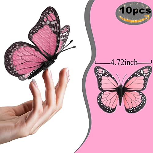 Monarch Butterfly Wall Stickers - 10 Pcs Realistic Decor