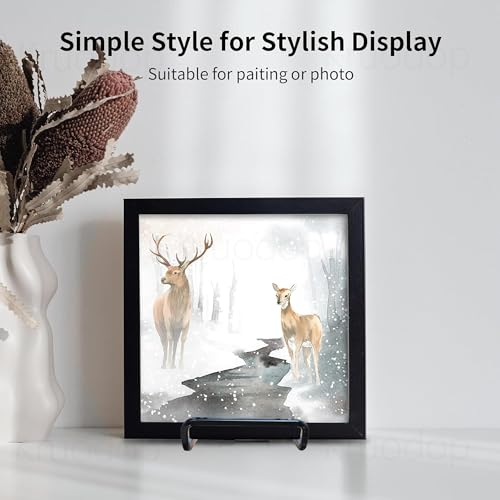 Kruodop 3-Inch Metal Plate Stands, Black Iron Display Easels (3 Pack)