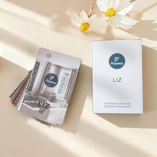 Customizable Linen Blend Curtain Fabric Sample Booklet - 38 Colors