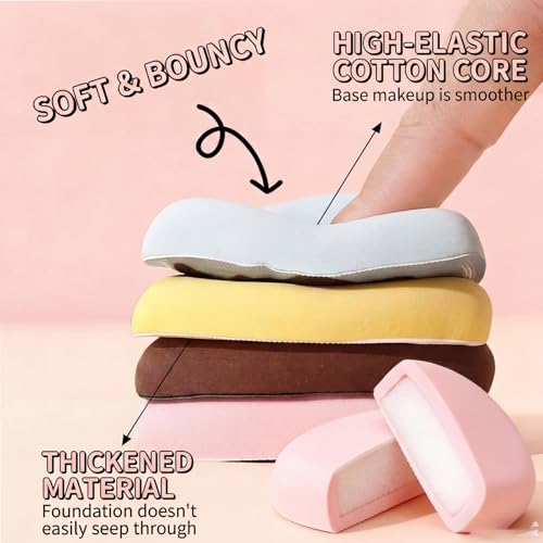 BOROLA 3-Piece Makeup Sponge Set with Mini Thumb Puff and Triangle Blender