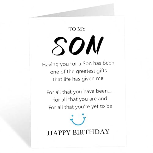 Funny Birthday Card for Son - 5x7 Inch with Envelope