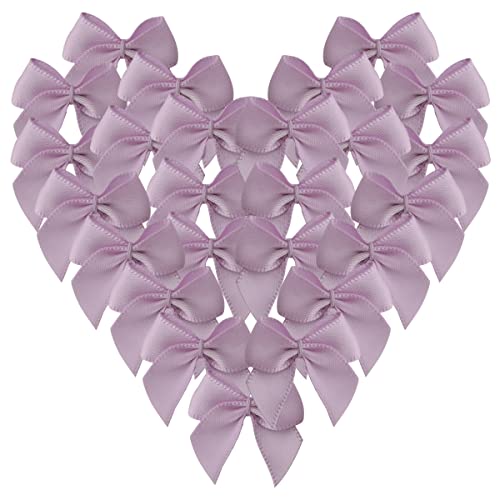 Lavender Mini Satin Ribbon Bows - 50pcs 1.2" Crafting Bows