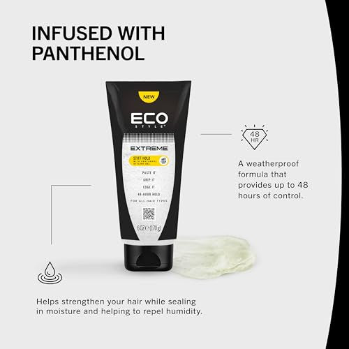 Eco Style Extreme Stiff Hold Styling Gel — 6 oz Alcohol-Free Hair Gel
