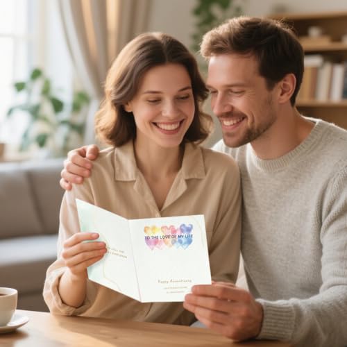 Funny Romantic Anniversary Card for Husband & Wife - 7x5in Gift