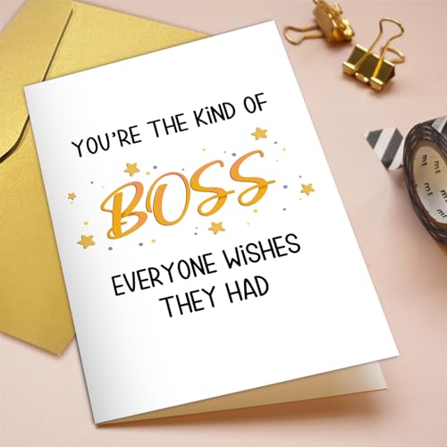Funny Birthday Card for Boss - Premium Thank You Greeting