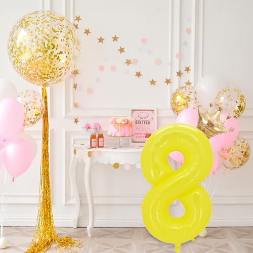 40 Inch Yellow Number 5 Crown Balloon Set for 5th Birthday Party