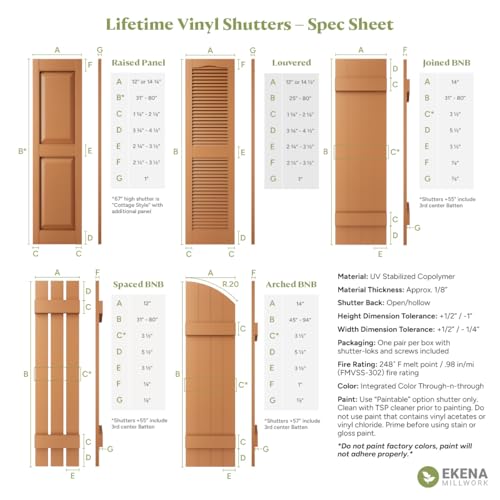 Ekena Millwork Tuxedo Gray Vinyl Shutter-Loks (4 Pack)