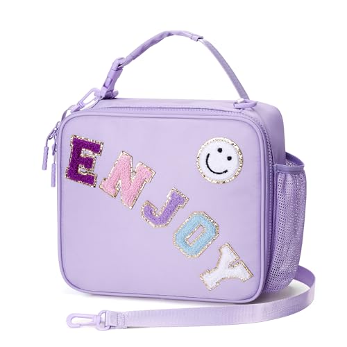 Kids Insulated Lunch Bag for Girls, Reusable Leak-Proof Cooler with Adjustable Strap