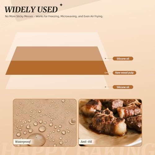 Jazb Pre-Cut Parchment Paper Sheets, 200 Pcs, 9x13 Inches - Non-Stick for Baking & Grilling