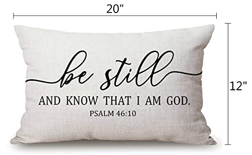Solekla Psalm 46:10 Bible Verse Lumbar Pillow Cover Jcp201 12x20 Inch Decor