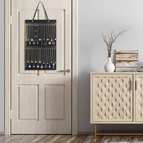 Caffox Hanging Necklaces Holder - Large Jewelry Organizer for Necklaces, Bracelets & Anklets - Wall, Closet & Door Storage - Necklaces Holder