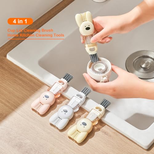 4-in-1 Multifunctional Cup Lid Cleaning Brush Set - 3 Pcs