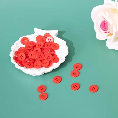 80PCS 5/8 Inch Red Sewing Buttons Kit for Crafts & DIY Projects