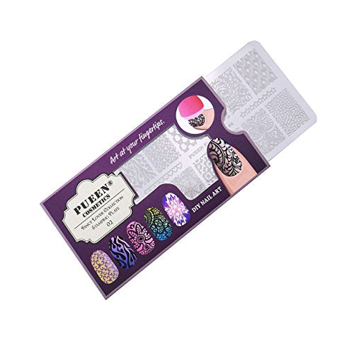 PUEEN Nail Art Stamping Plate - Fancy Lover 02 Stainless Steel Image Plate