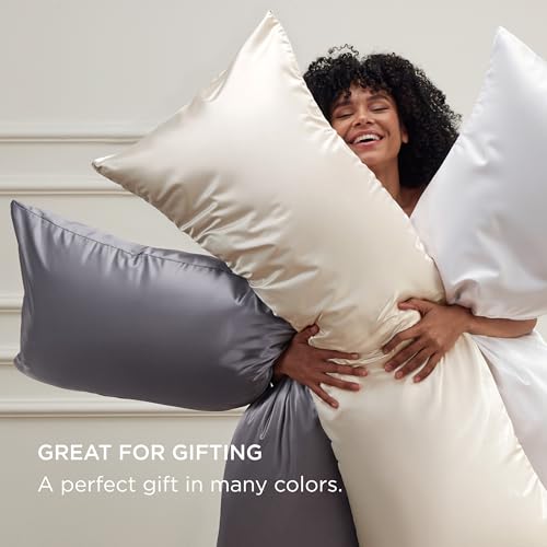 Bedsure Black Satin Body Pillow Cover 20" x 54" with Zipper