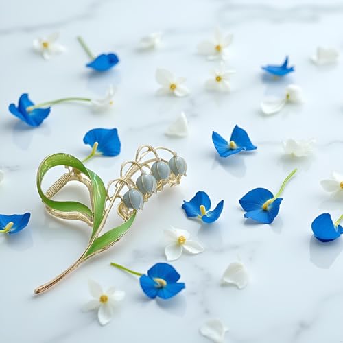 Blue Lily of the Valley Hair Accessories Metal Hairpins & Clips