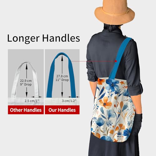 Durable Canvas Tote Bag for Women - Zippered Reusable Grocery & Beach Bag