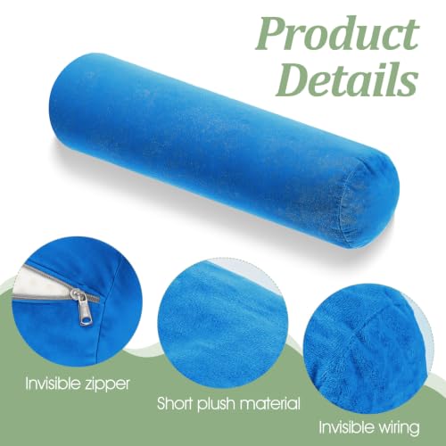 Blue Neck Roll Pillow Covers - 16 x 6 Inch, 2 PCS Set