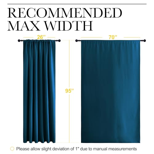NICETOWN 2 Panels Blackout Curtains, Moroccan Blue 70" x 95"