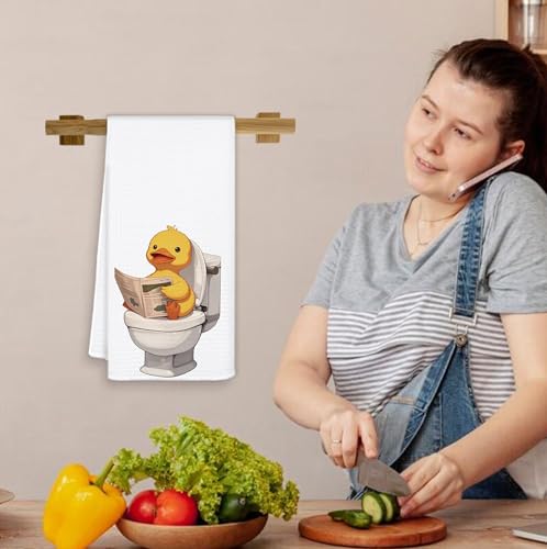 Funny Duck Hand Towels - 16x24 Microfiber for Kitchen & Bath