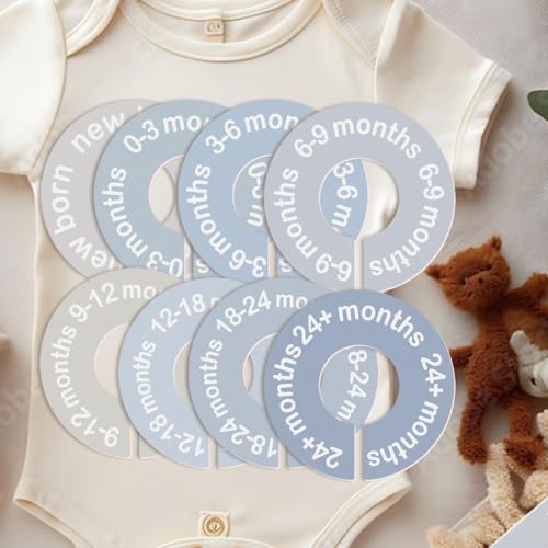 Cephira Blue Baby Closet Dividers - 8 Pack for 0-24 Months