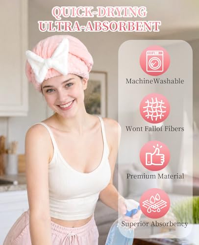 DAWZMR 3-Pack Microfiber Hair Towel Wrap, Super Absorbent Hair Turban