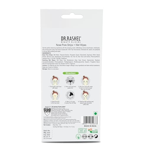 DR.RASHEL Tea Tree Nose Pore Strips and Cleansing Wipes 20 PCS