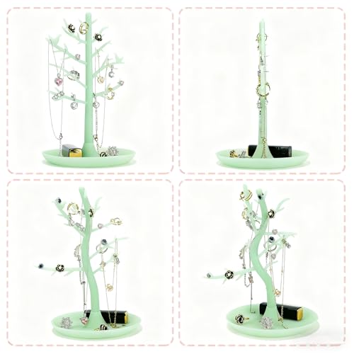 Silicone Jewelry Tree Organizer Stand – Necklace, Earring & Ring Display for Vanity