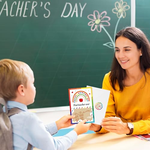 24PCS Boho Thank You Teacher Cards with Envelopes - 4 Designs