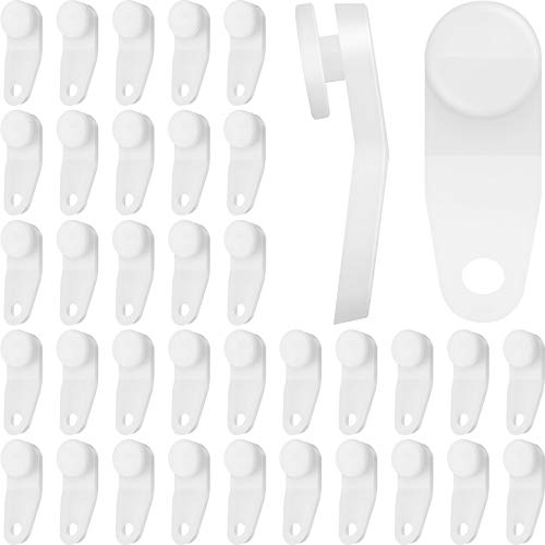 Patelai 100 Pieces White Plastic Traverse Rod Slides - Curtain Accessories