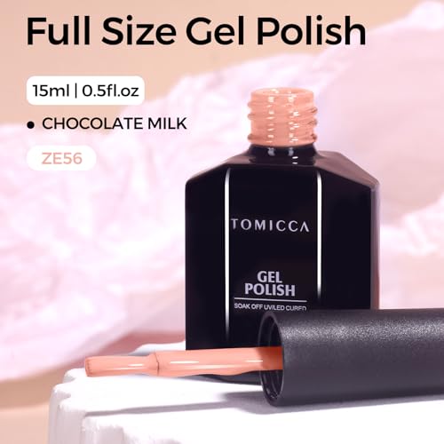 TOMICCA Nude Brown Gel Nail Polish 15ml Soak Off UV Color