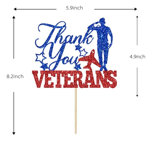 Thank You Veterans Cake Topper | Patriotic Party Decoration